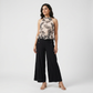 Printed Halter Peplum Crop Top