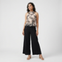 Printed Halter Peplum Crop Top