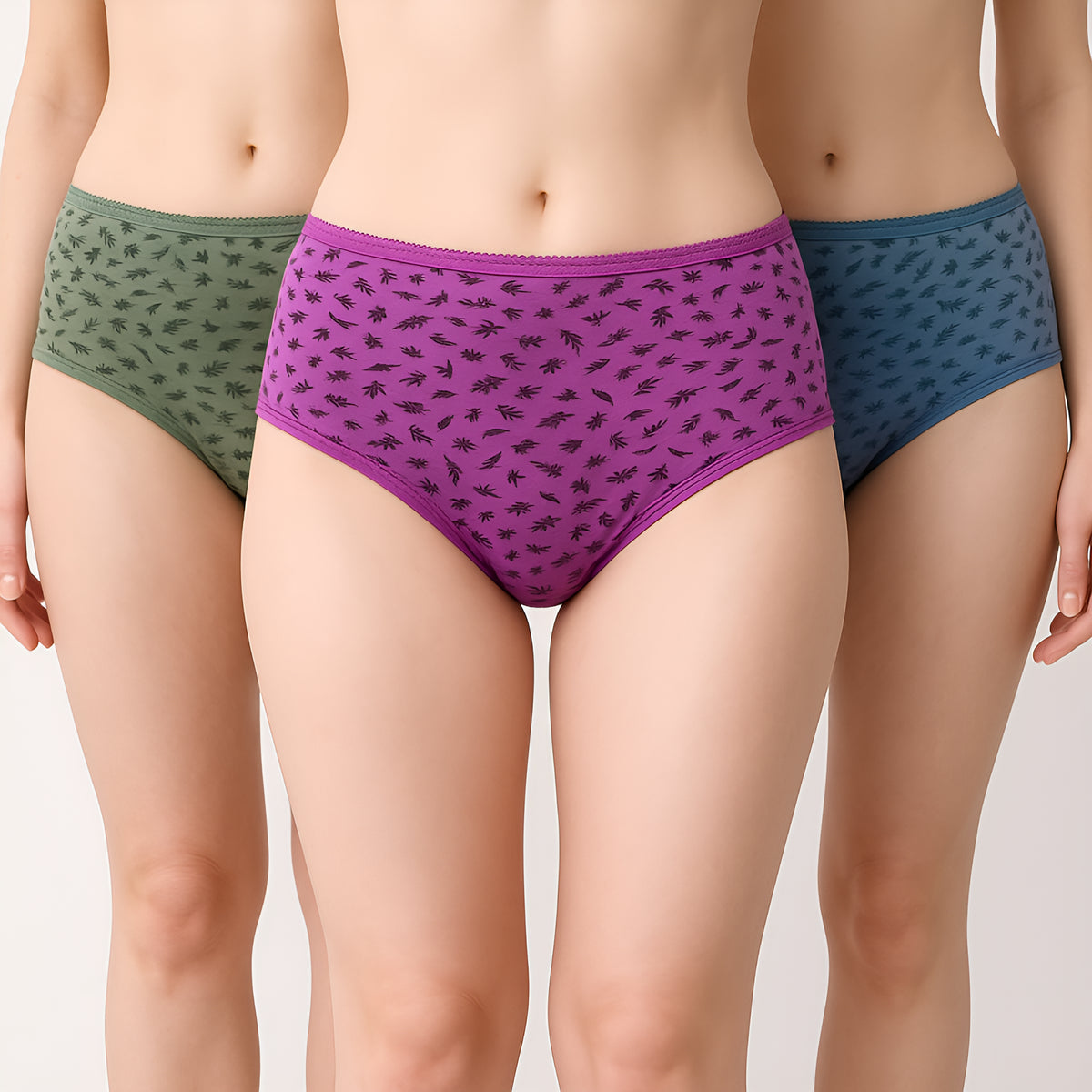 Printed Cotton Full Brief Panties - Pack of 3
