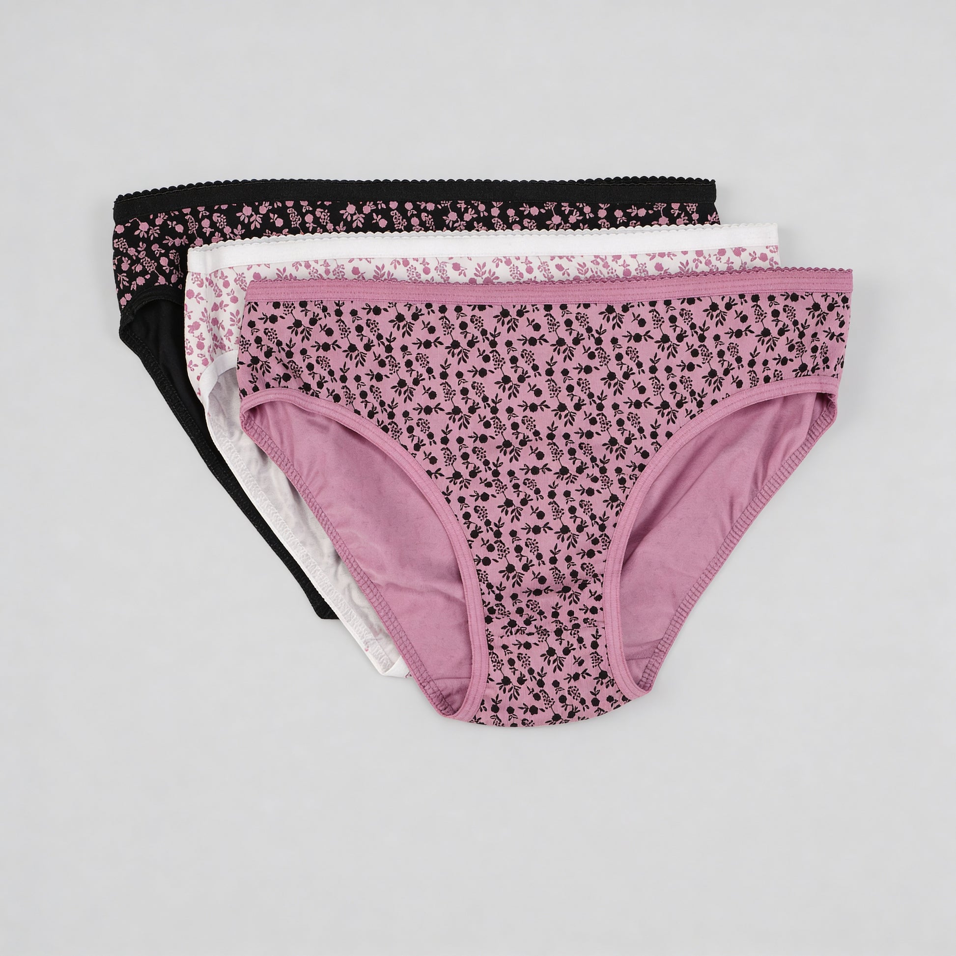 High Rise Printed High Leg Panties - Pack of 3