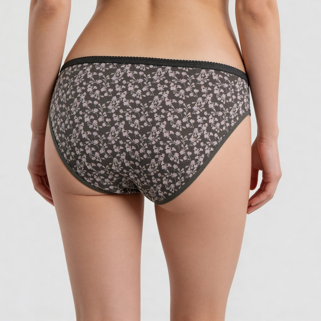 Cotton Abstract High Leg Bikini Panties - Pack of 3