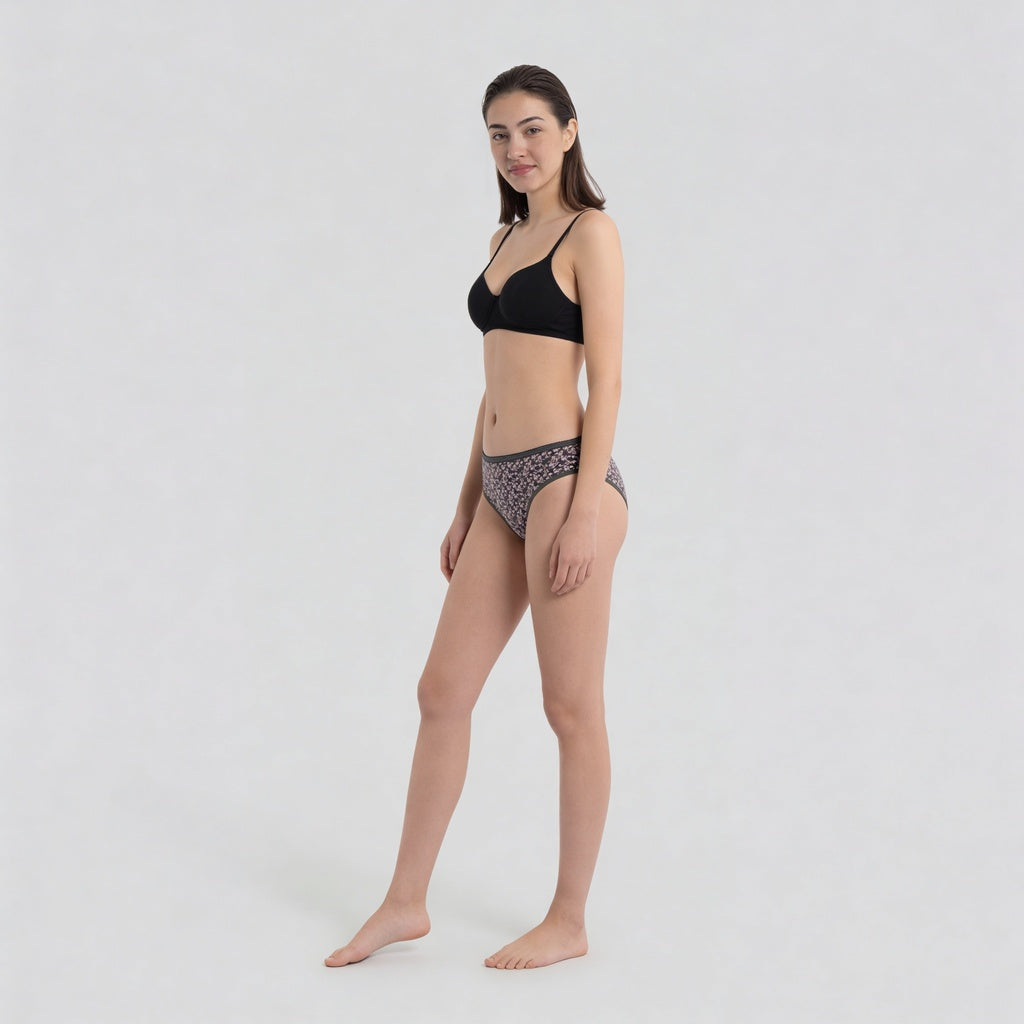 Cotton Abstract High Leg Bikini Panties - Pack of 3