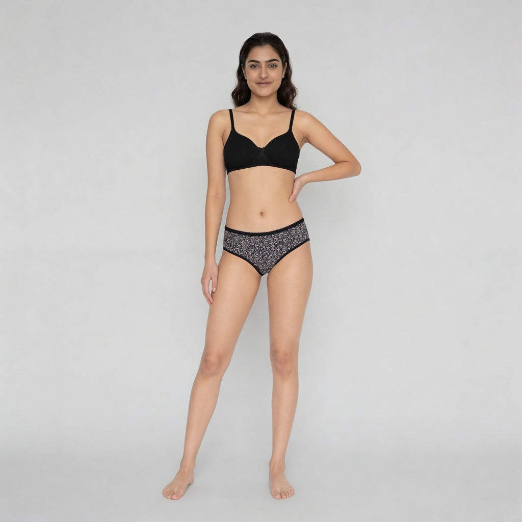 Full Coverage Cotton Printed Hipster Panties - Pack of 3