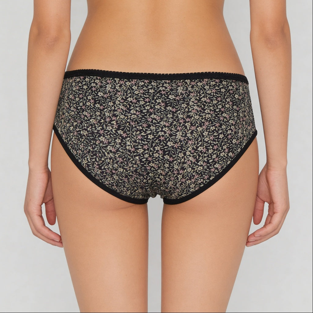 Full Coverage Cotton Printed Hipster Panties - Pack of 3