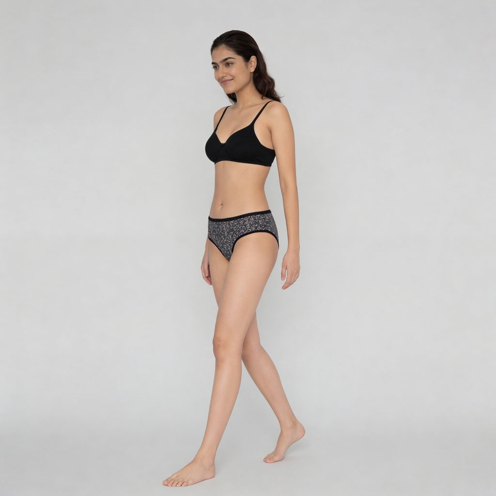 Full Coverage Cotton Printed Hipster Panties - Pack of 3