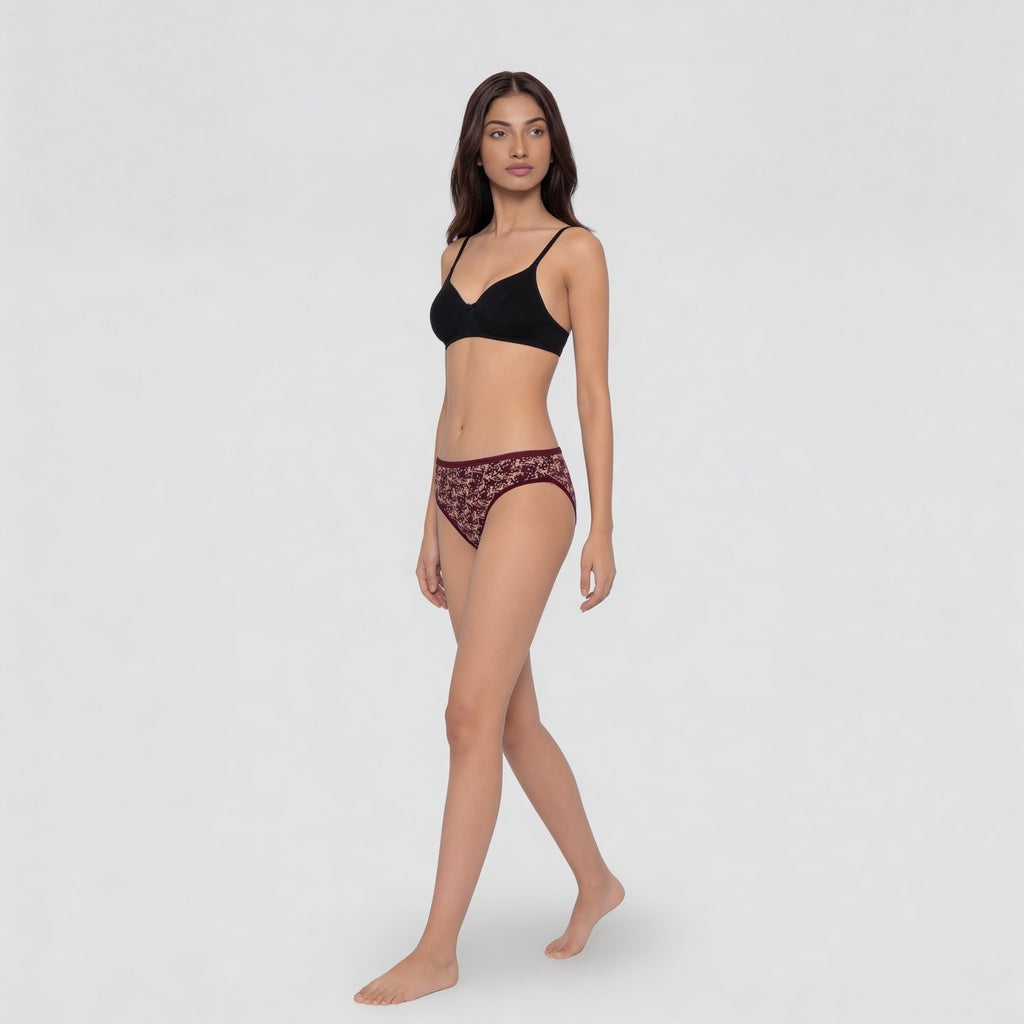 Cotton Abstract High Leg Panties - Pack of 3