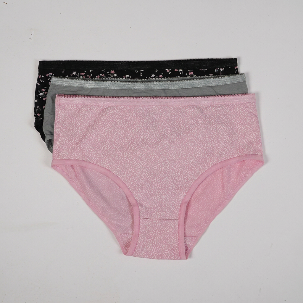 Cotton Printed Full Brief Panties - Pack of 3