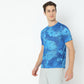 All Over Print Crew Neck Modern Activewear Running T-Shirt