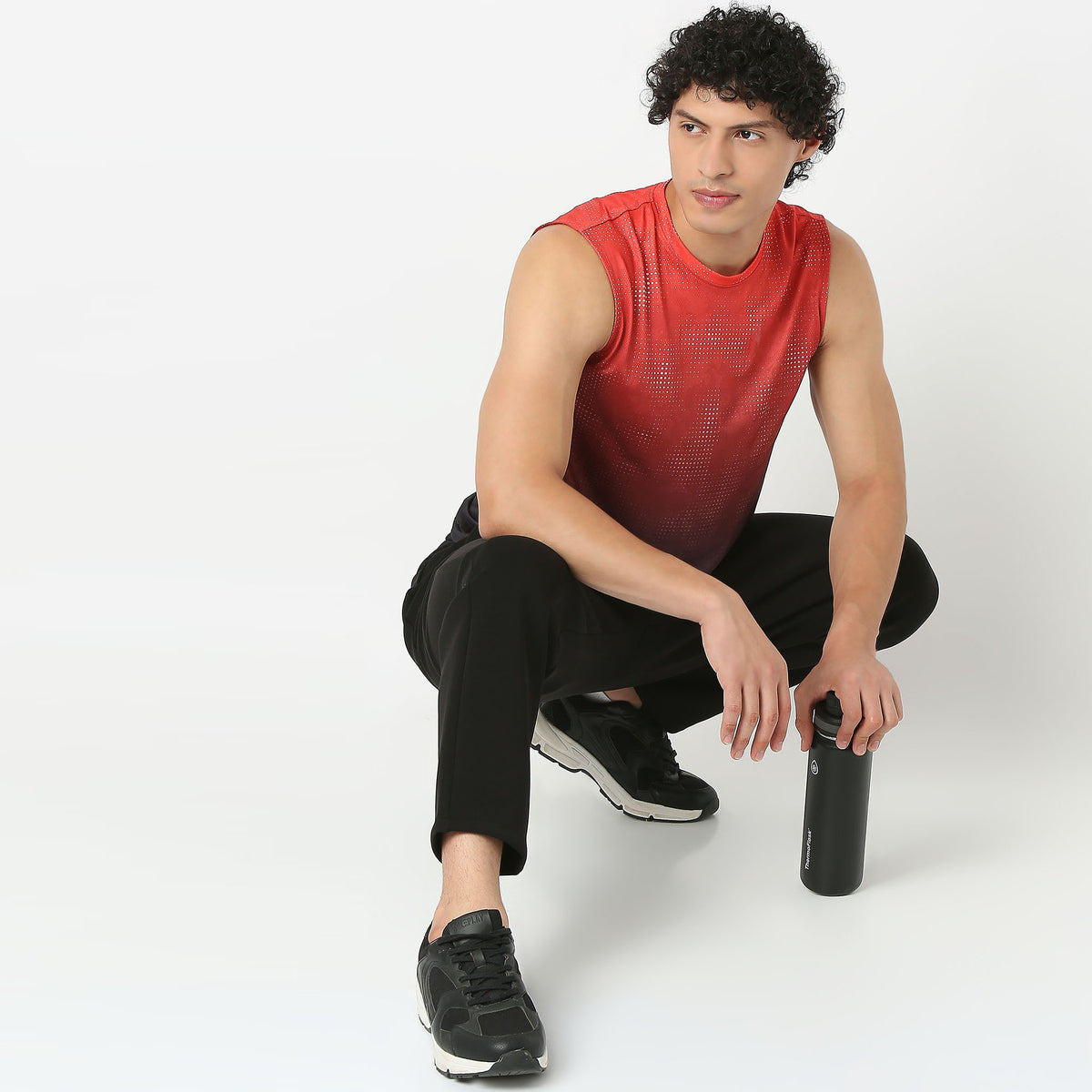 Crew Neck Sleeveless All Over Printed Easy DryFast Wicking Breathable T-Shirt