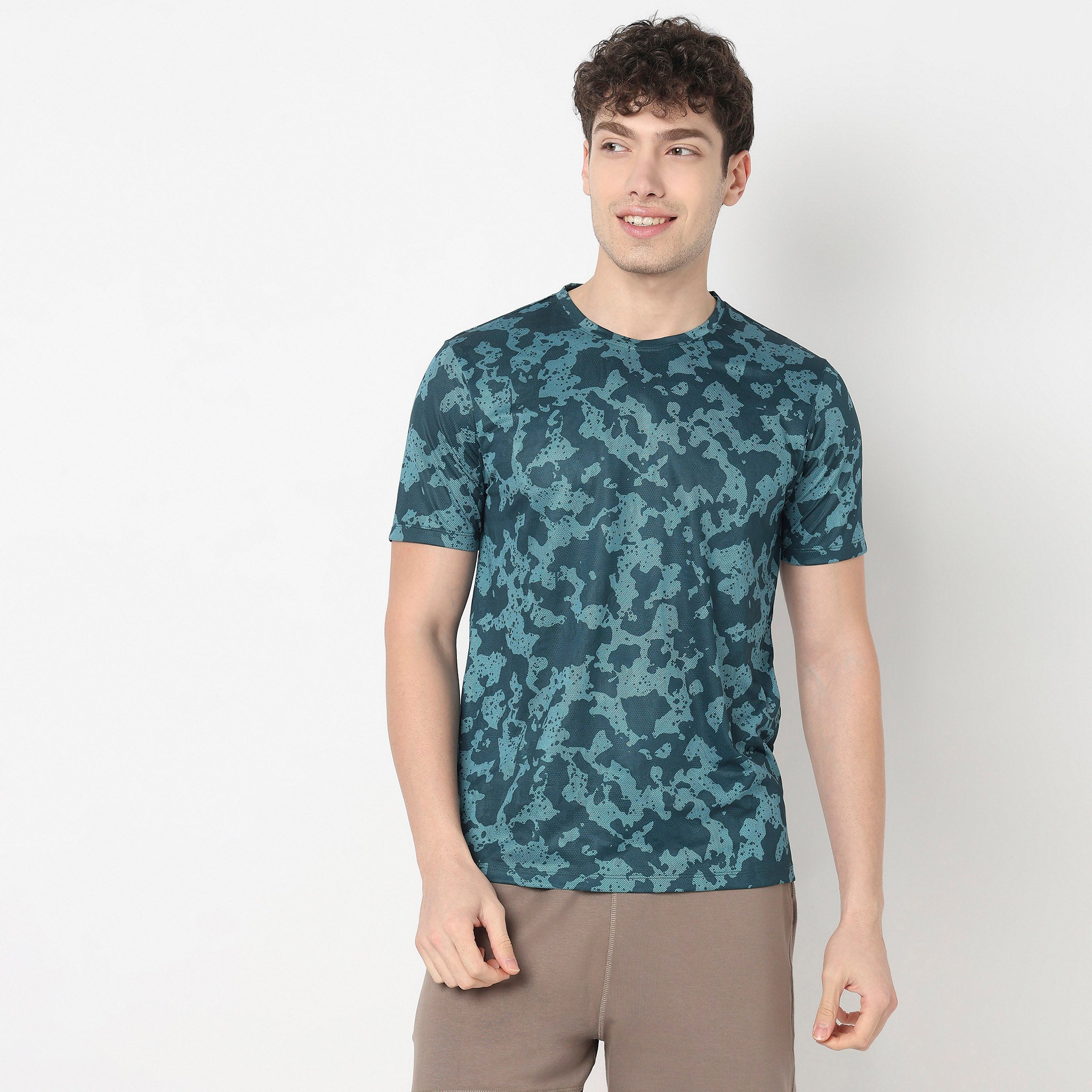 All Over Print Crew Neck Running T-Shirt