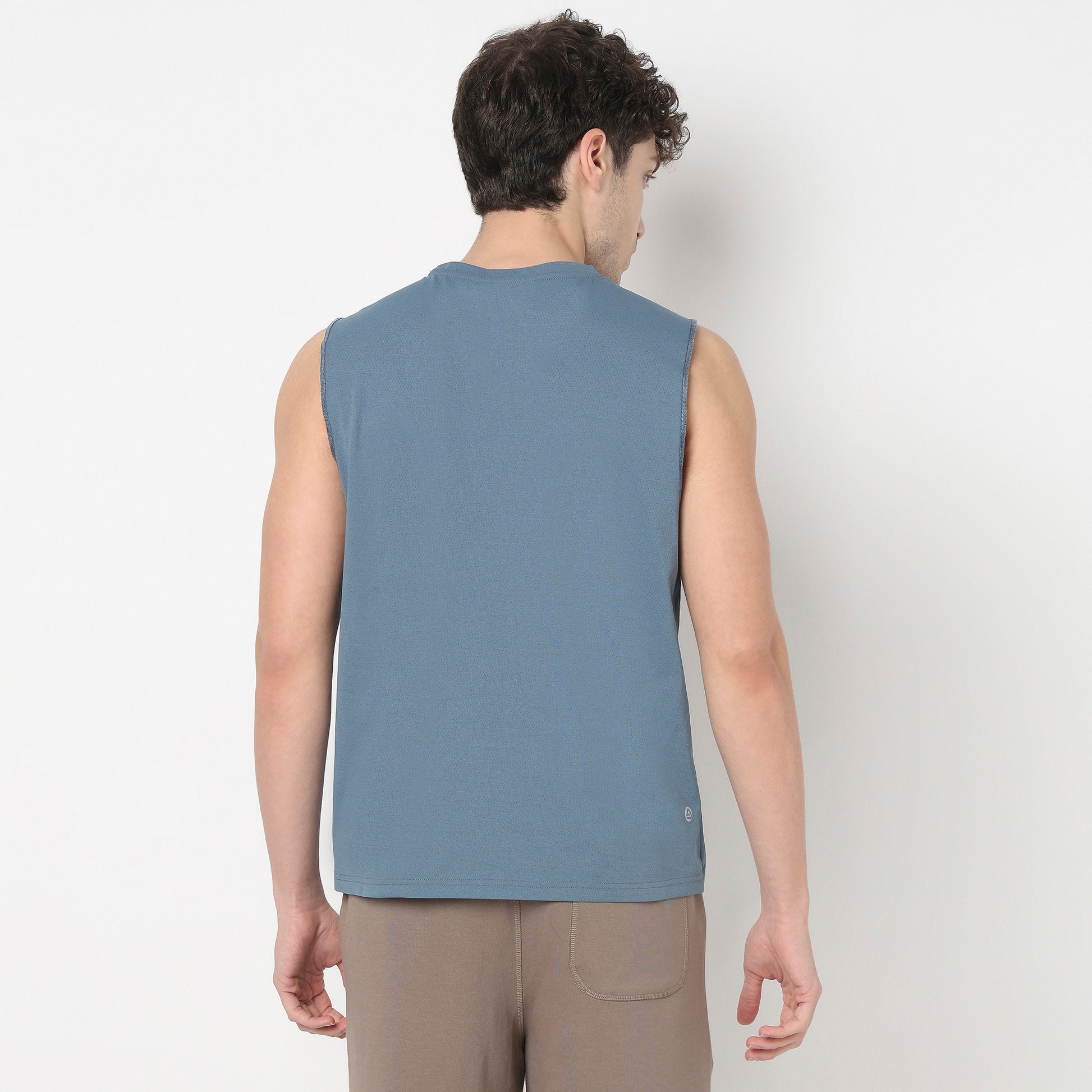 Oversize Jacquard Crew Neck Sleeveless T-Shirt