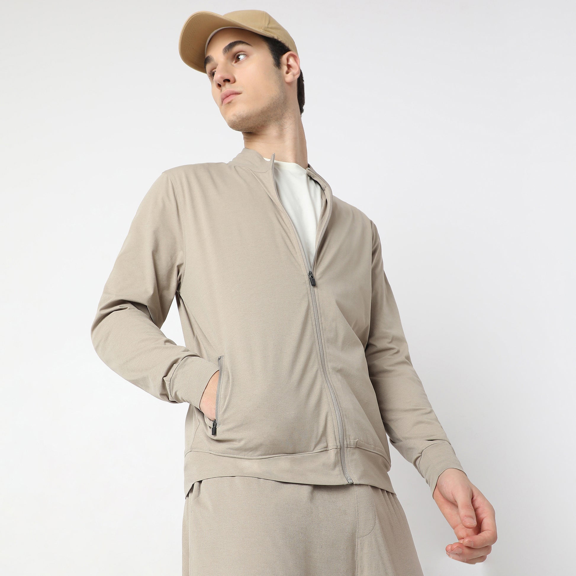 Air jack Solid High Neck Jacket