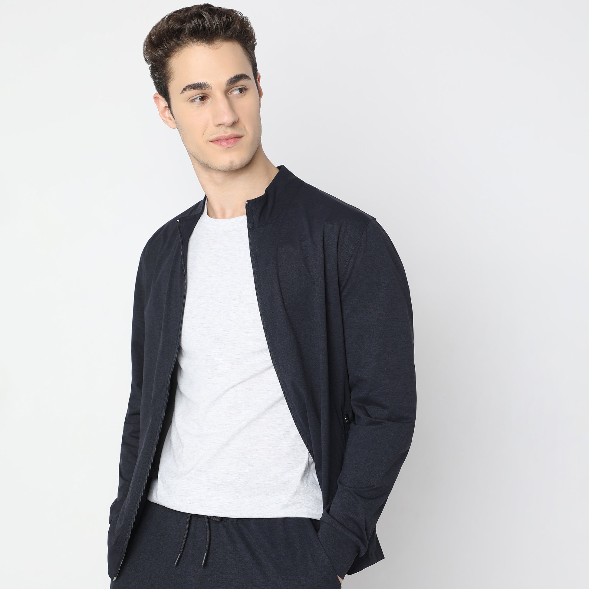 Air jack Solid High Neck Jacket