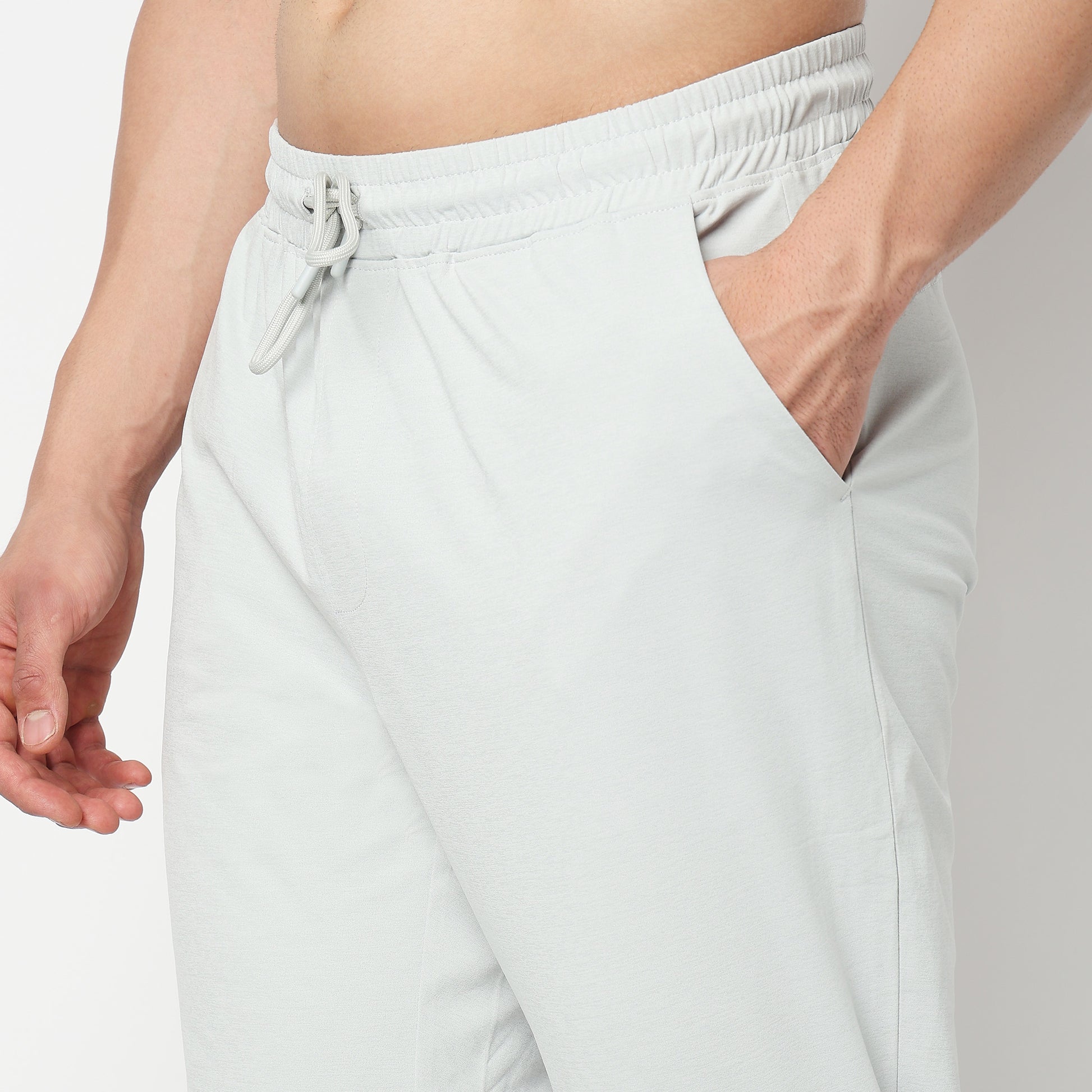 Regular Fit Solid Mid Rise Trackpants