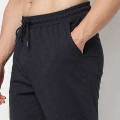 Regular Fit Solid Mid Rise Trackpants