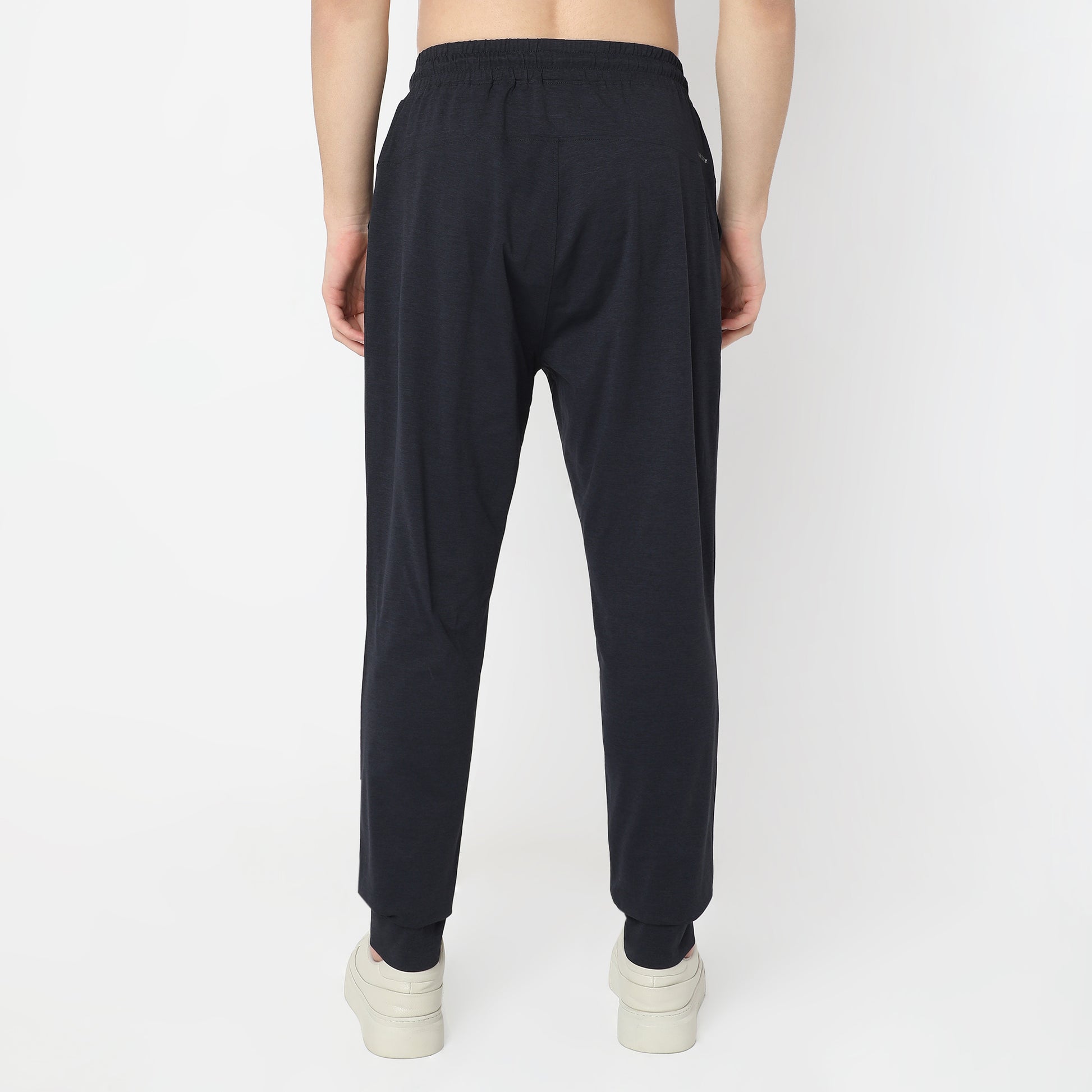 Regular Fit Solid Mid Rise Trackpants