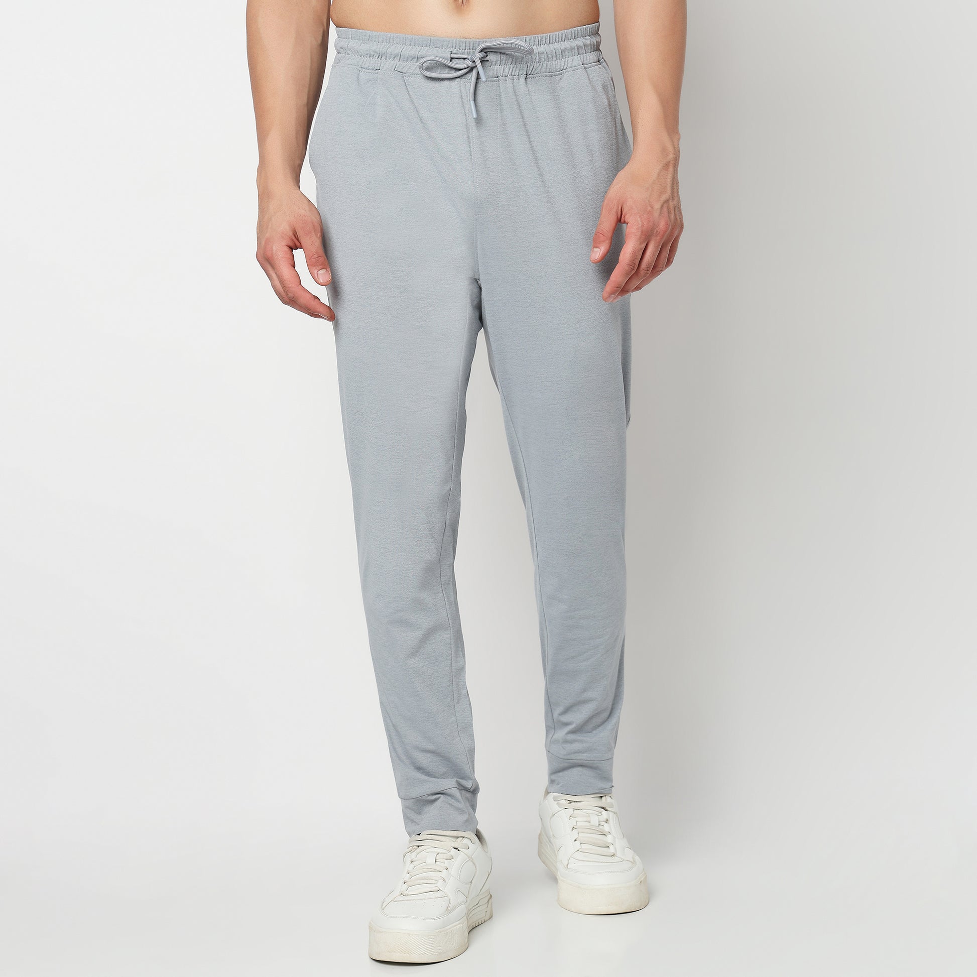 Regular Fit Solid Mid Rise Trackpants