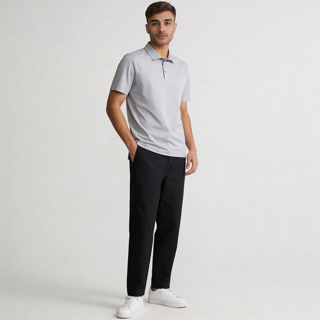 Knitted Solid Air Polo T-Shirt