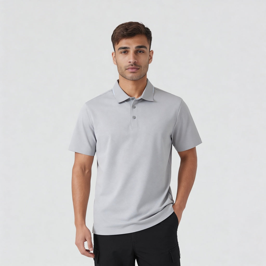 Knitted Solid Air Polo T-Shirt