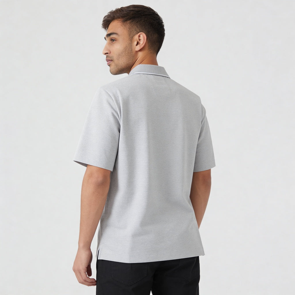 Knitted Solid Air Polo T-Shirt