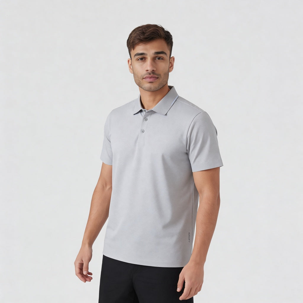 Knitted Solid Air Polo T-Shirt