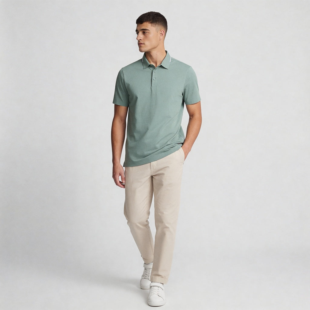 Knitted Solid Air Polo T-Shirt