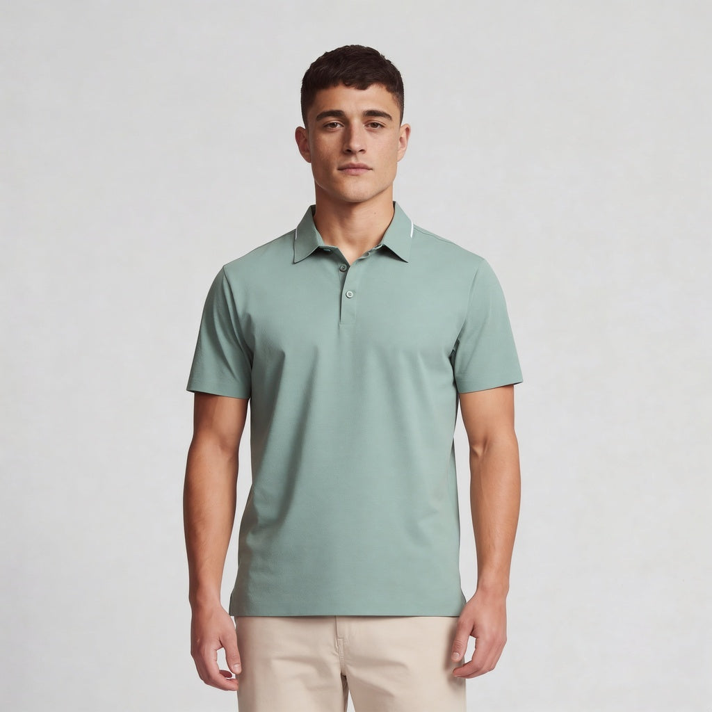 Knitted Solid Air Polo T-Shirt