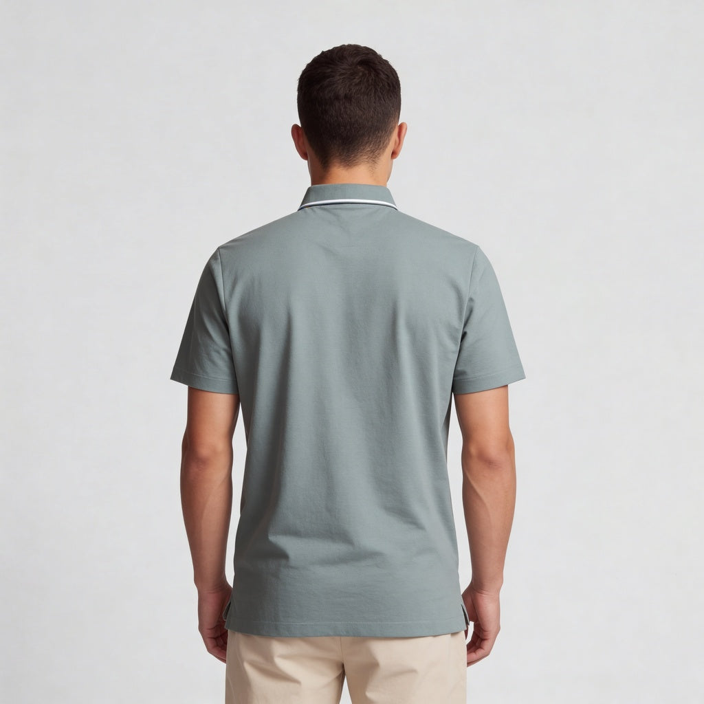 Knitted Solid Air Polo T-Shirt