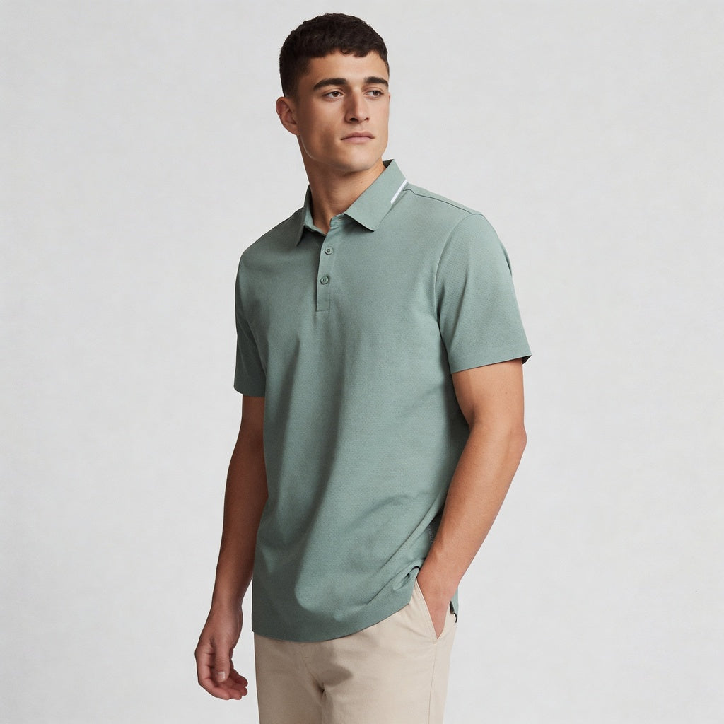 Knitted Solid Air Polo T-Shirt