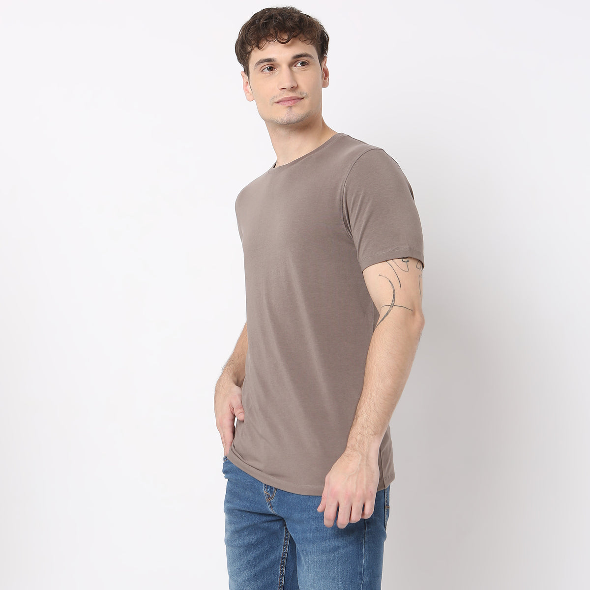 Modern Home All Day Snug Crew Neck Half Sleeve T-Shirt