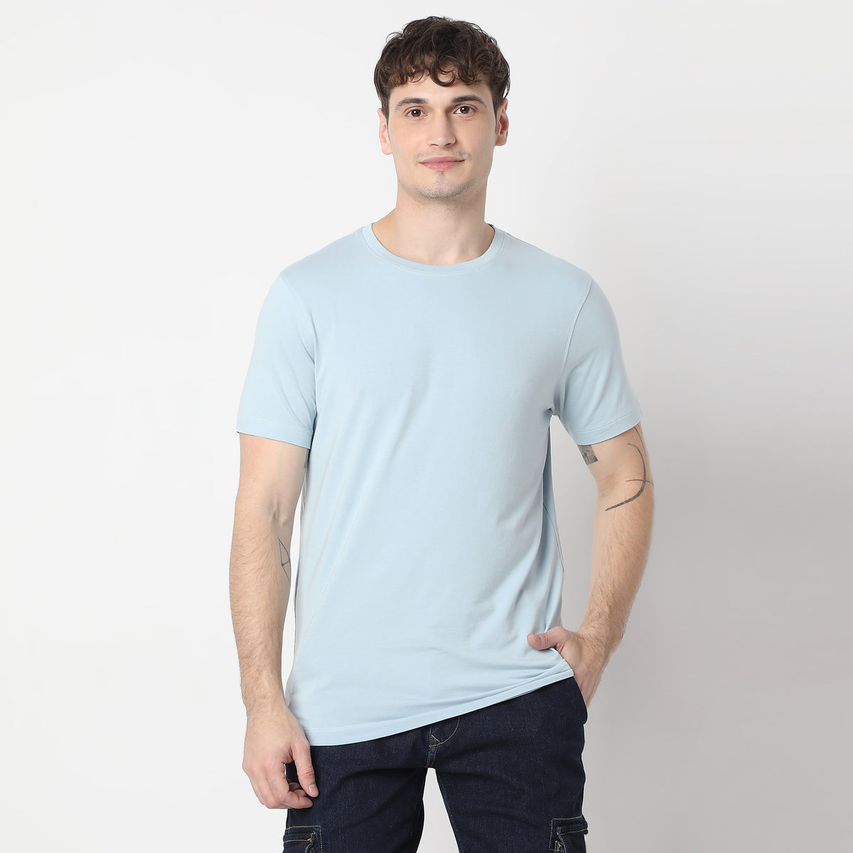 Modern Home All Day Snug Crew Neck Half Sleeve T-Shirt