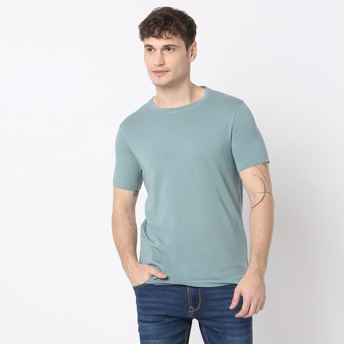 Modern Home All Day Snug Crew Neck Half Sleeve T-Shirt