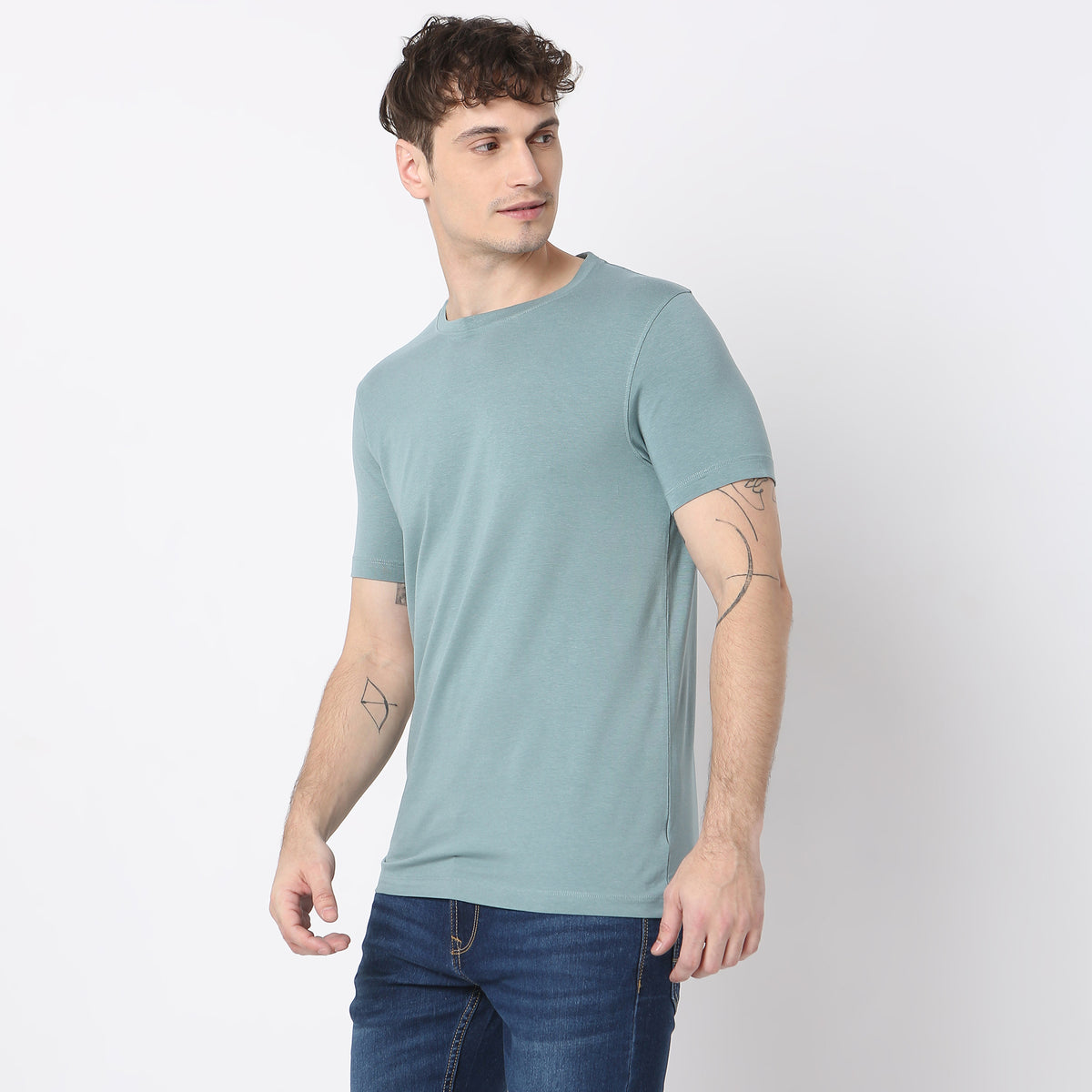 Modern Home All Day Snug Crew Neck Half Sleeve T-Shirt