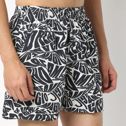 Regular Fit Printed Above Knee Mid Rise Shorts
