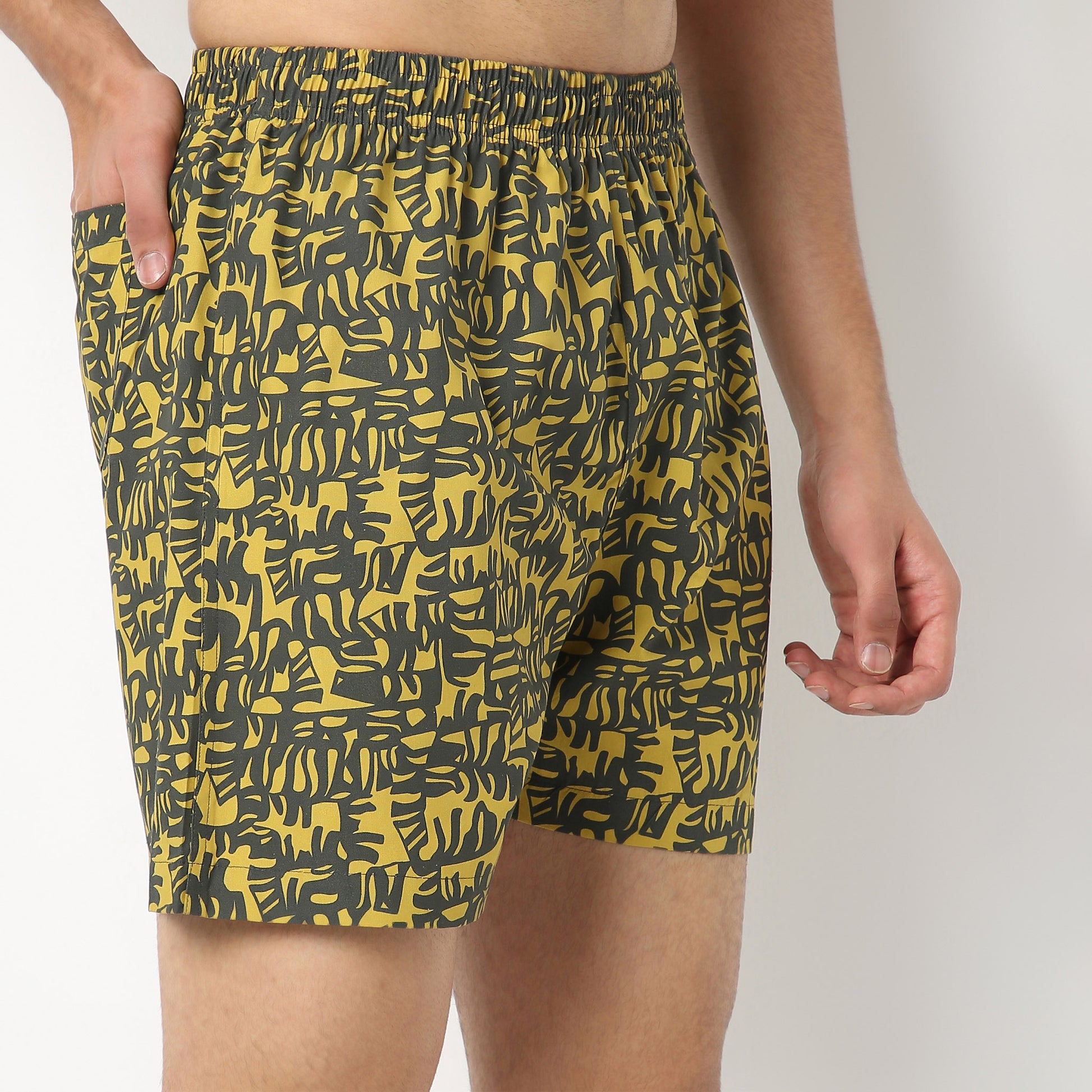 Regular Fit Printed Above Knee Mid Rise Shorts