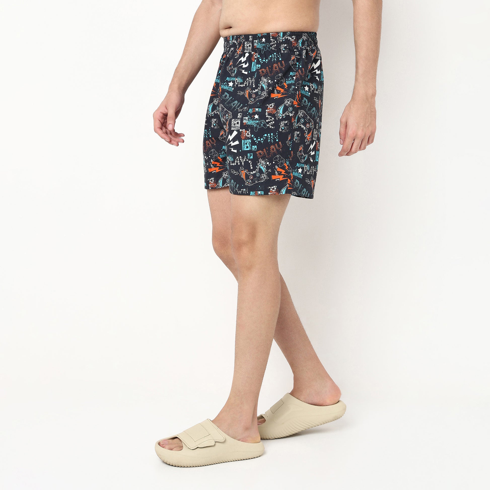 Printed Cotton Viscose Shorts