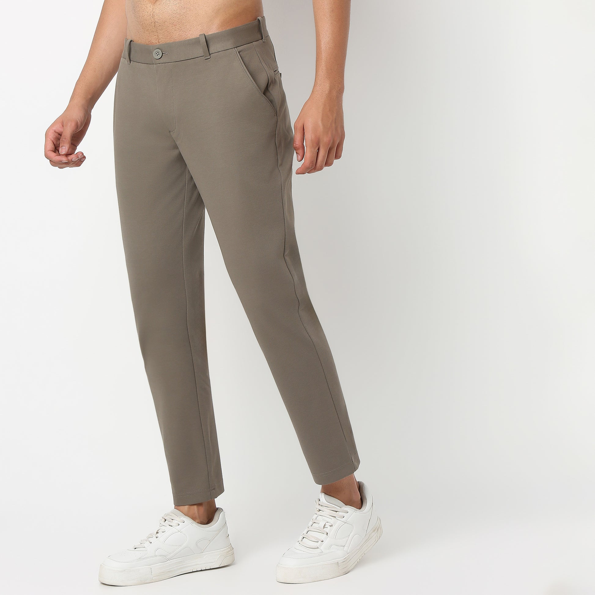 Ankle Length Knit Crop Chinos - Ulitimate Comfort - 4 Way Stretch & Flexibility