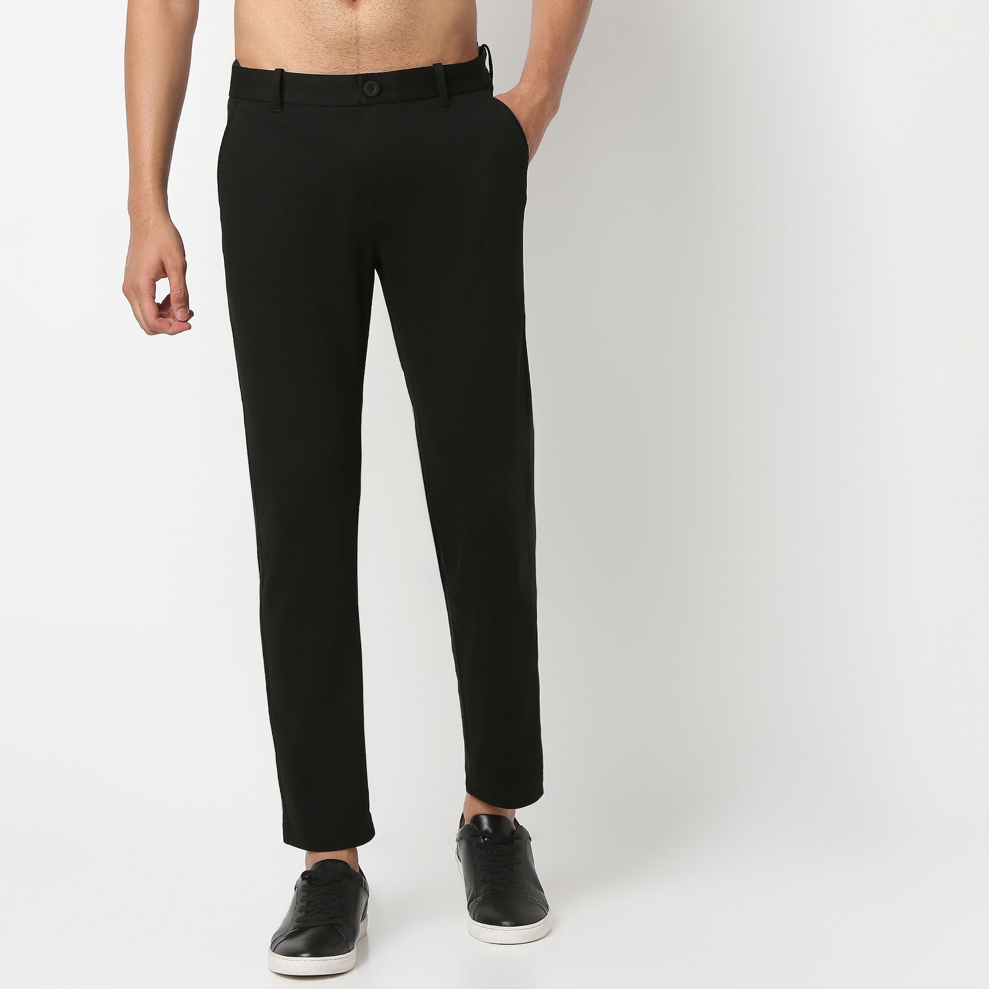 Ankle Length Knit Crop Chinos - Ulitimate Comfort - 4 Way Stretch & Flexibility