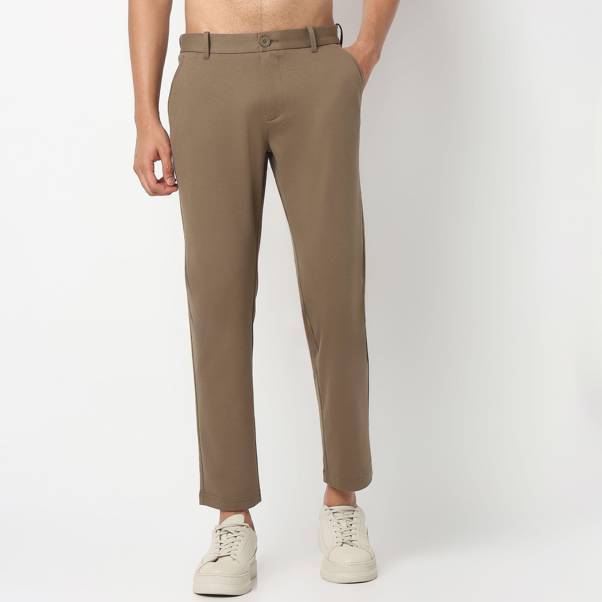 Ankle Length Knit Crop Chinos - Ulitimate Comfort - 4 Way Stretch & Flexibility
