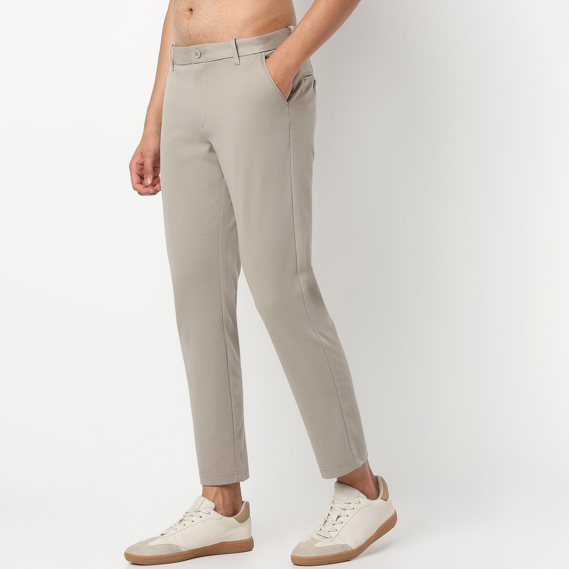 Ankle Length Knit Crop Chinos - Ulitimate Comfort - 4 Way Stretch & Flexibility