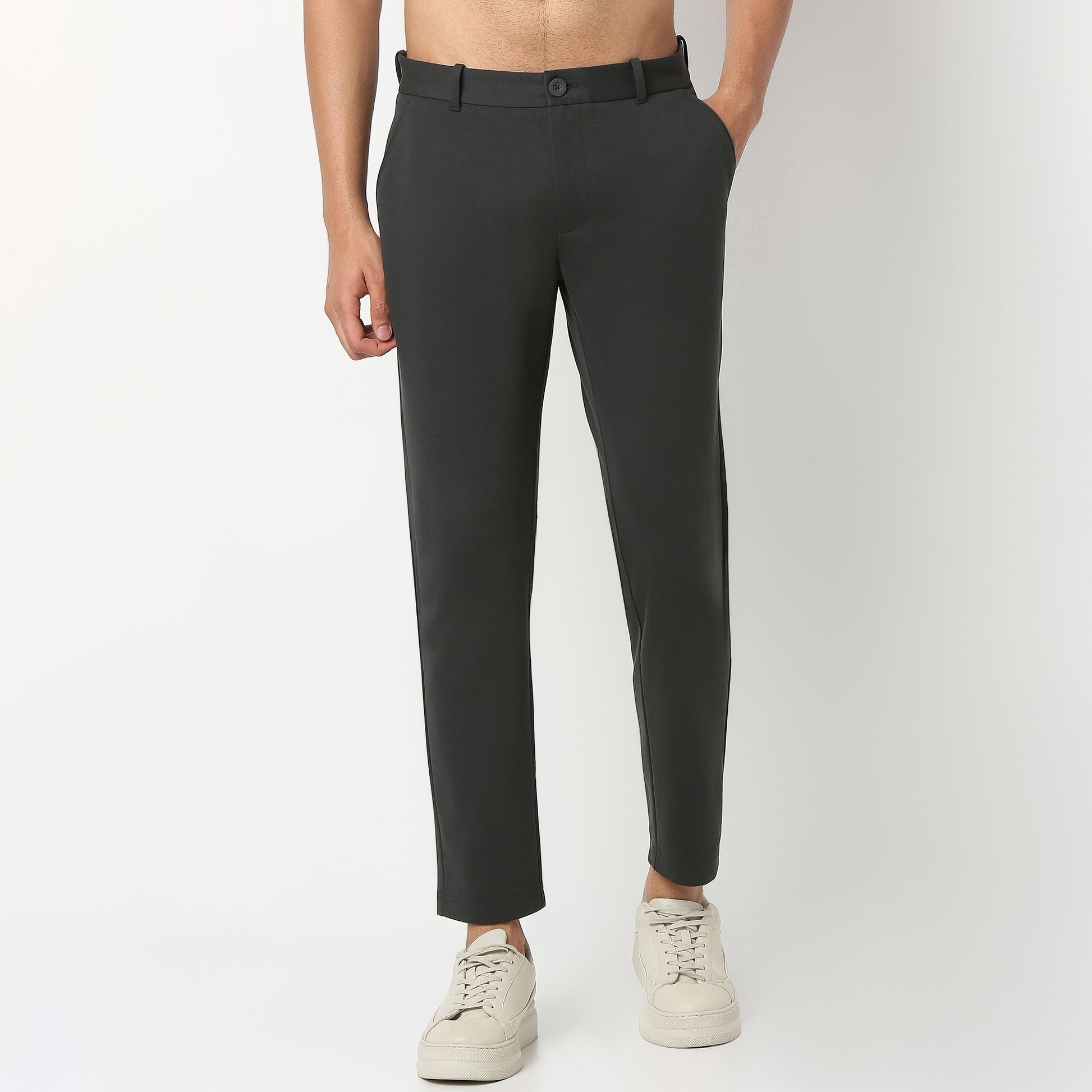 Ankle Length Knit Crop Chinos - Ulitimate Comfort - 4 Way Stretch & Flexibility