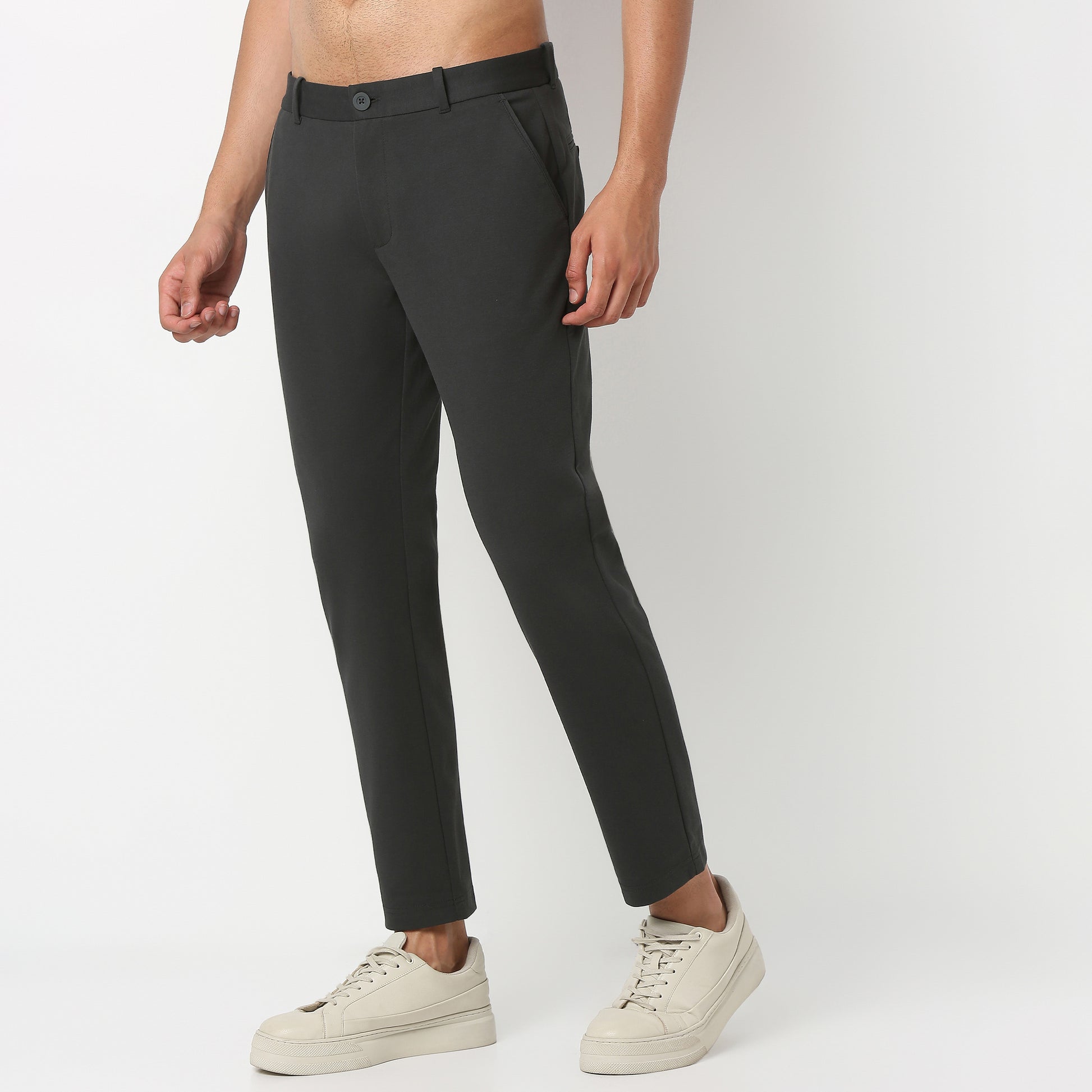Ankle Length Knit Crop Chinos - Ulitimate Comfort - 4 Way Stretch & Flexibility