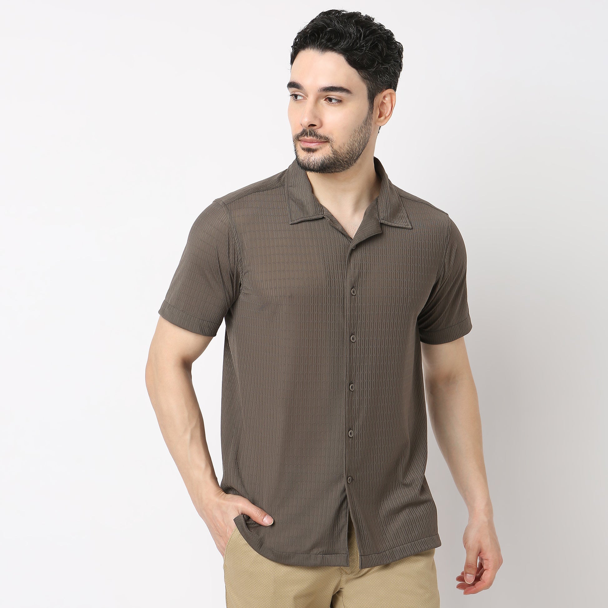 Regular Fit Structured Casual Shirt