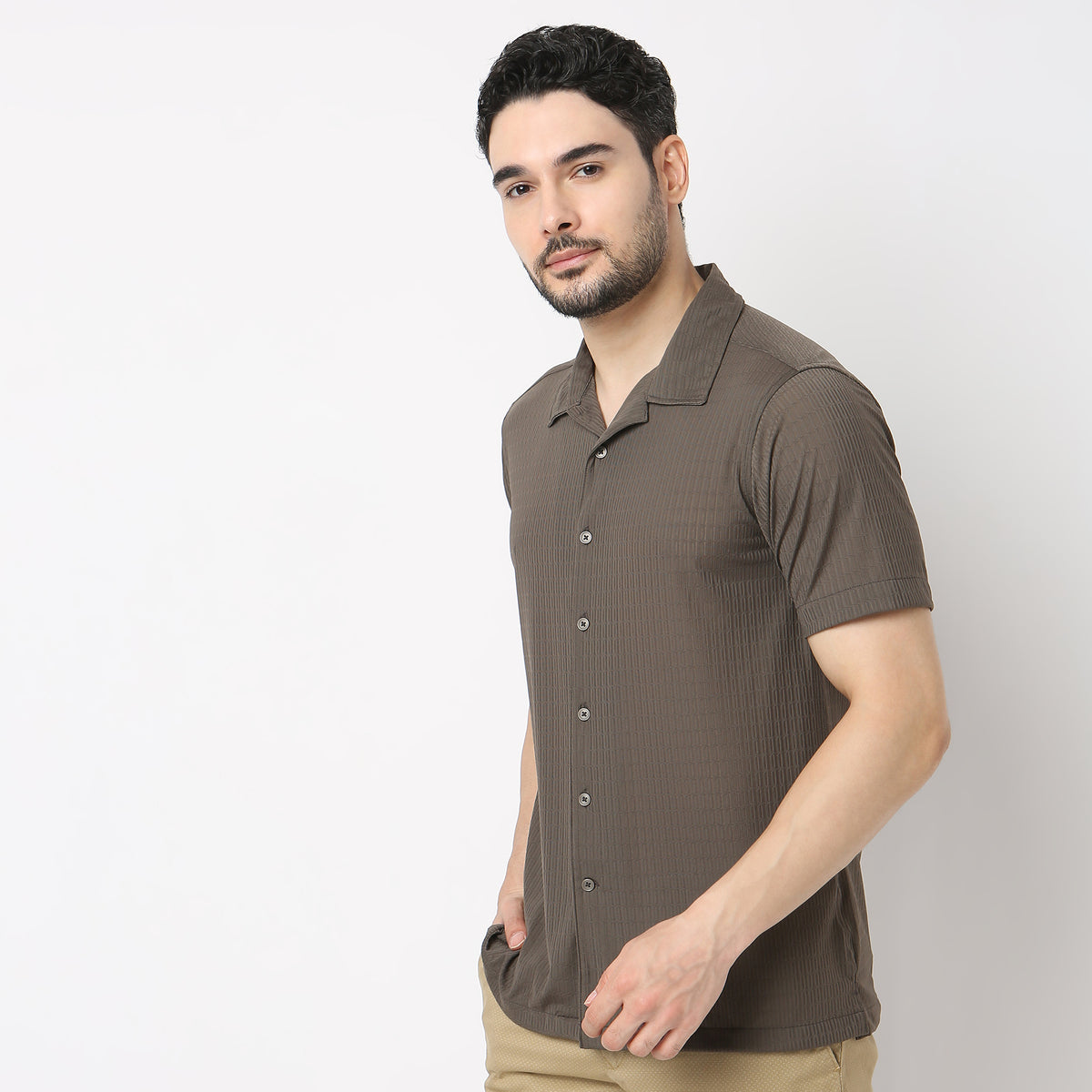 Regular Fit Structured Casual Shirt