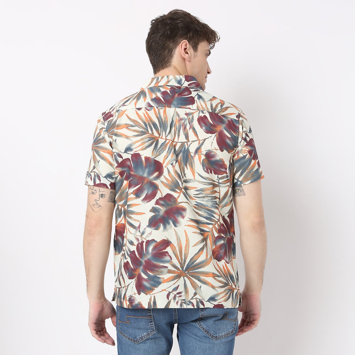 Printed Art Deco Havana Smart Cuban Half Sleeve Shirt