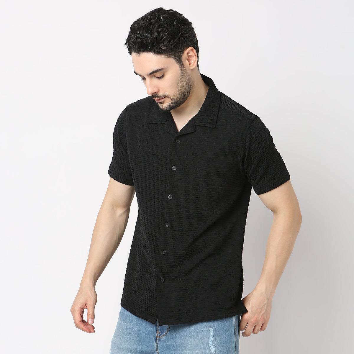 Regular Fit Structured Casual Shirt