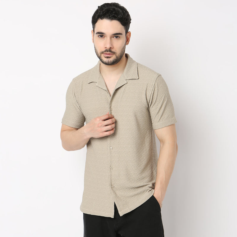 Slim Fit Structured Casual Shirt