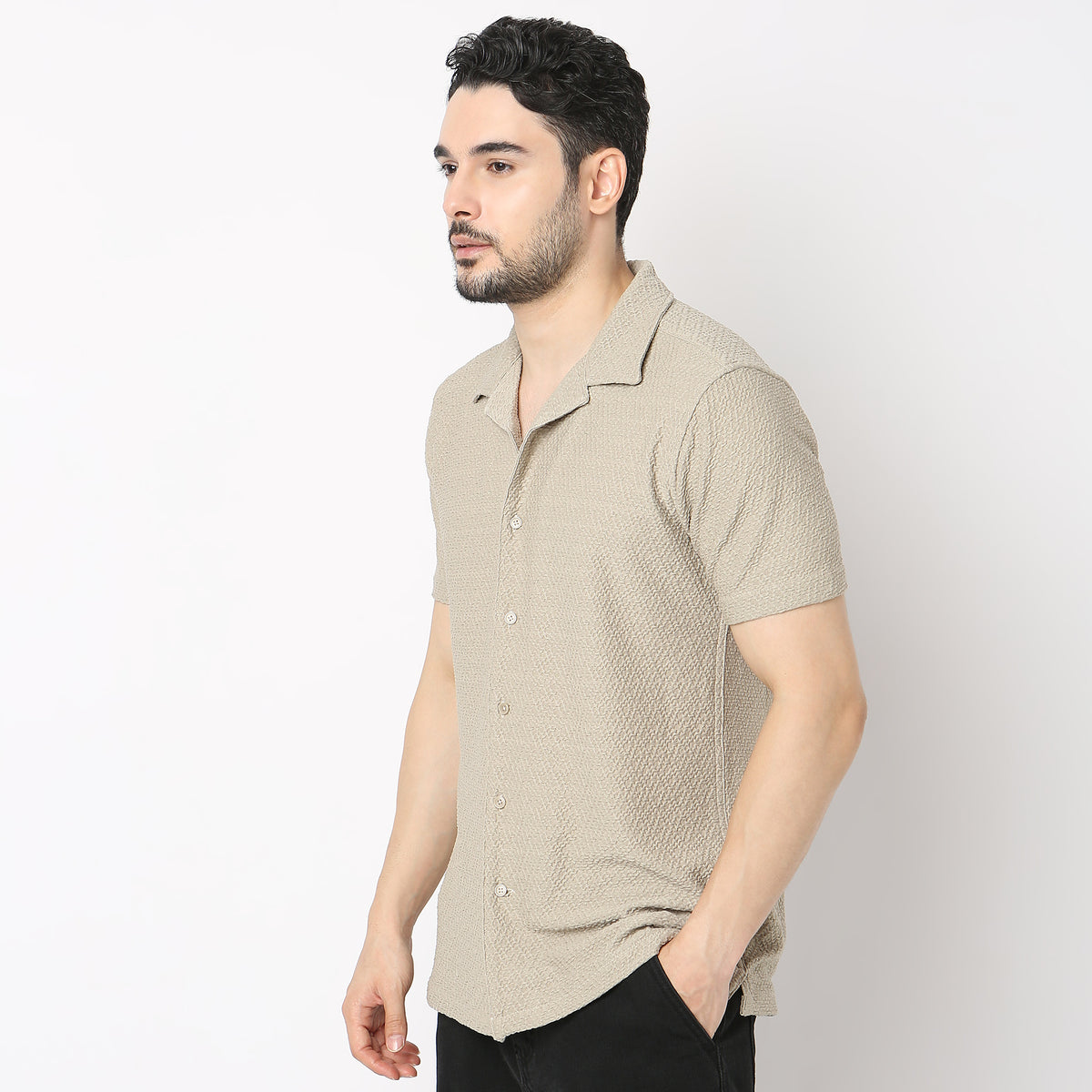 Slim Fit Structured Casual Shirt