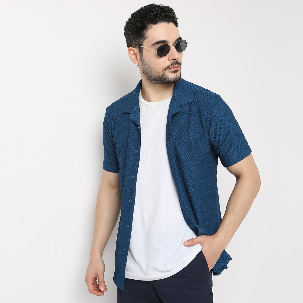 Slim Fit Structured Casual Shirt