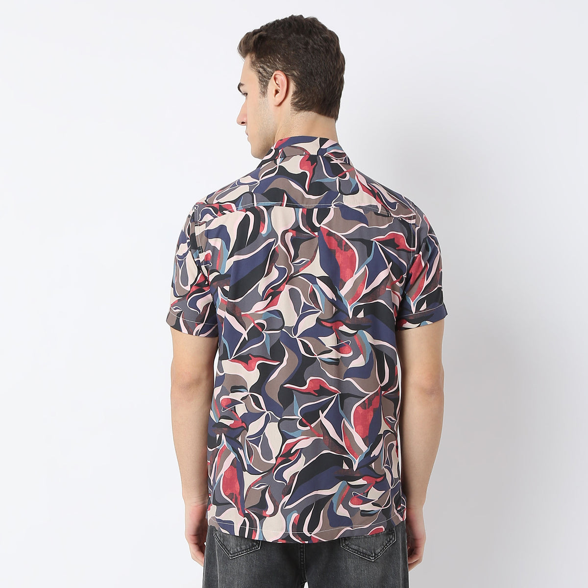 Relaxed Fit Printed Camp Collar Retreat Shirt